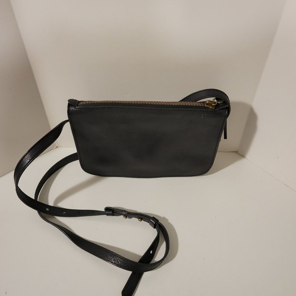 J. Crew Madewell Small Black Crossbody Leather Bag Purse